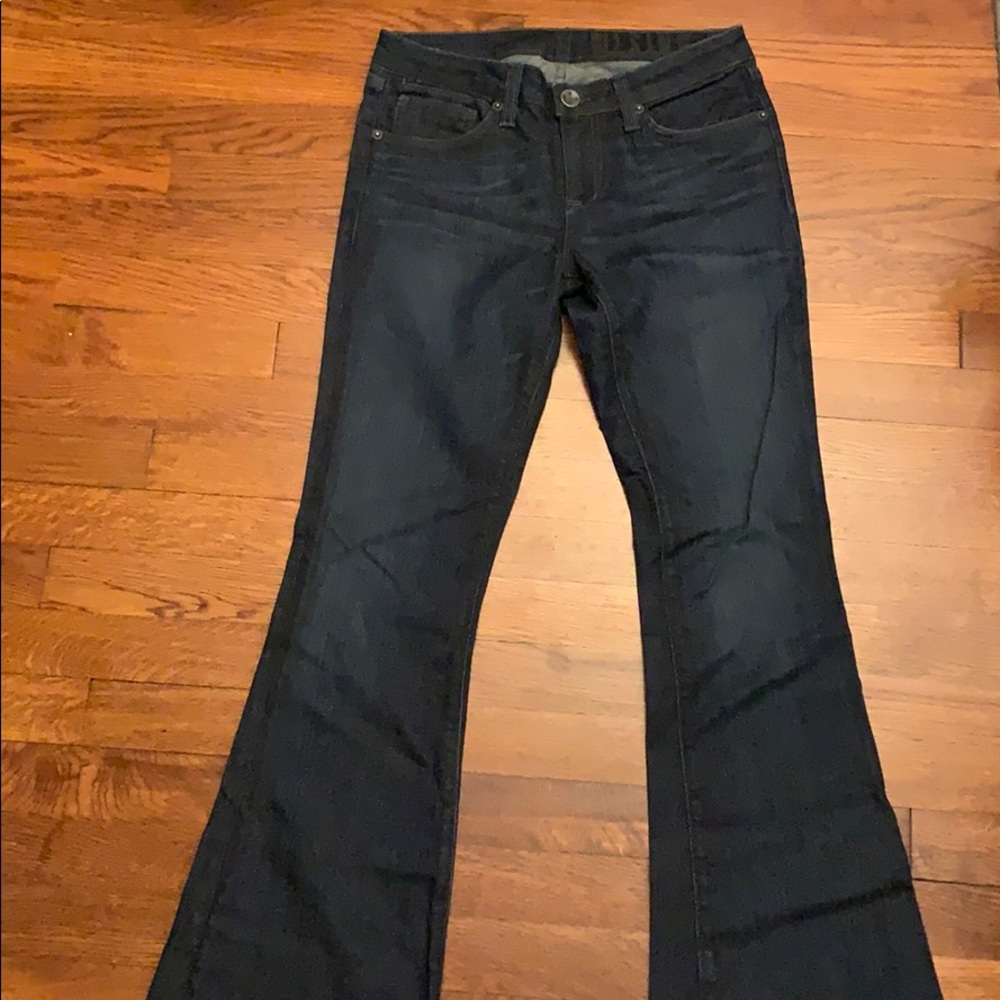 resin flare jeans